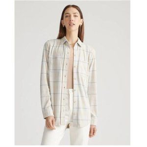 Quince Cream Plaid Women's Sweater